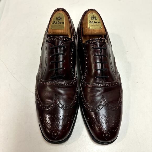 VERY GOOD VTG Alan McAfee Wingtip Oxford Bal Burgundy Made in England US 9.5 - Picture 3 of 12